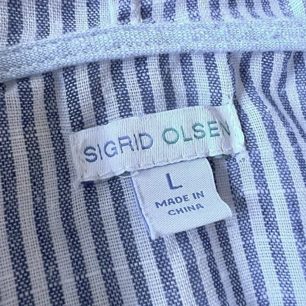 Sigrid Olsen Hooded Sharkbite Hem Lagenlook Linen Jacket - Picture 8 of 9